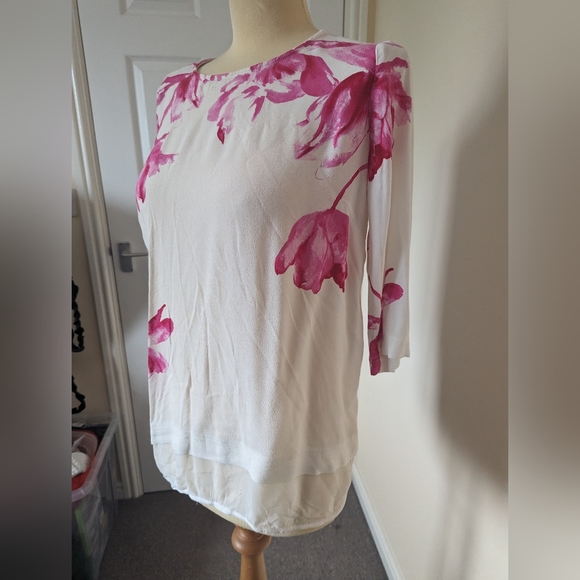 Joules white and pink blouse size 10 - Picture 7 of 8